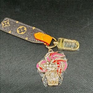 ✅ PRICE IS FIRM ✅ FASHION Key Charm in Brown, Pink & Gold Accent.